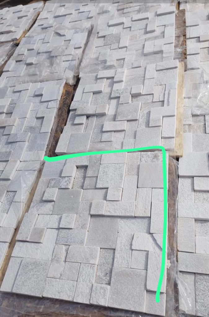 Mosaico Pedra Placa 30x30 Branca - Imagem 3